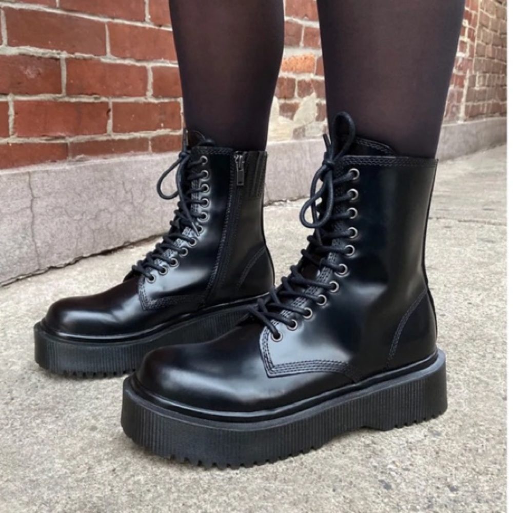 Jeffery Campbell Sopas Lugged Platform Leather Combat Boots
